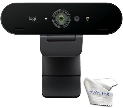 LogiTech - Cámara web Brio 4K Ultra HD PRO Business Webcam - Micrófono con cancelación de ruido, 4K/30 fps, obturador de privacidad, luz derecha con HDR y soporte Windows Hello - Compatible con