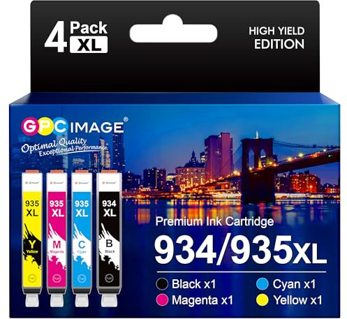GPC IMAGE 934 XL 935XL Multipack Kompatible für HP 934 934 XL 934XL 935 935 XL für HP Officejet Pro 6230 Druckerpatronen für HP Officejet pro 6830 Druckerpatronen für HP Officejet 6820 6800 (4er-Pack)