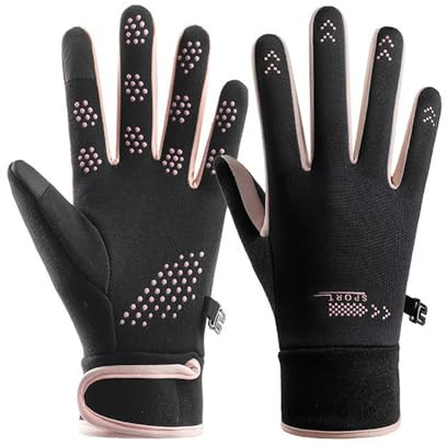 Eznaobo Winterhandschuhe für Damen, thermisch, wasserdicht, winddichtes Futter, weich, dick, warm, rutschfest, Touchscreen, Fahrradhandschuhe, Winter-Arbeitshandschuhe zum Anziehen, Radfahren,