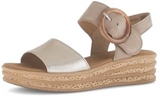 Gabor Damen Plateausandalen, Frauen Sandalen,Plateausandaletten,Dicke Sohle,Sommerschuhe,Freizeitschuhe,offene Schuhe,Puder/Rabbit,44 EU / 9.5 UK
