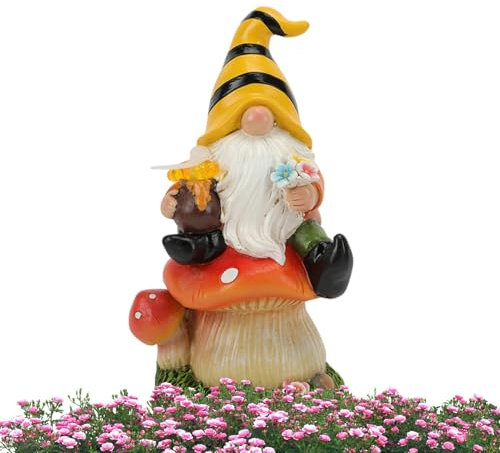 Sculpture de Nain Lumineux – Décoration de Cour à énergie Solaire | Décoration hivernale de Nain pour terrasse, Jardin