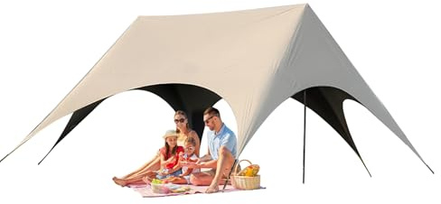 Teksome Abri de Camping - Pergola Solaire Installation Rapide | Abri Solaire Robuste Protection UV pour Barbecue Mariage Jardin Piscine Terrasse