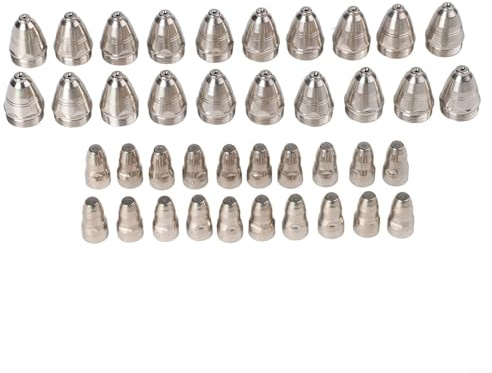 Plasmaschneid-Verbrauchsmaterialien, 40 Stück, Elektrodenspitzen und -düsen 1 5 mm für P80 Cutter Brenner, kompatibel mit CUT 70 CUT 80 CUT 100 CUT 120 Plasmaschneidwerkzeugen (1,3 mm)