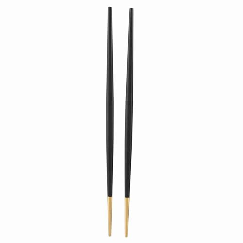 304 Stainless Steel Chopsticks Japanese Style Sushi Gold Plated Non Slip Chopsticks for Home Restaurant Kitchen Use Black Pink Blue 22cm 8.7in 1 Pair (Black+Gold)