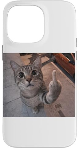 Hülle für iPhone 14 Pro Max CAT Middle Finger Meme X Cats Memes. Mittelfinger Katze Meme