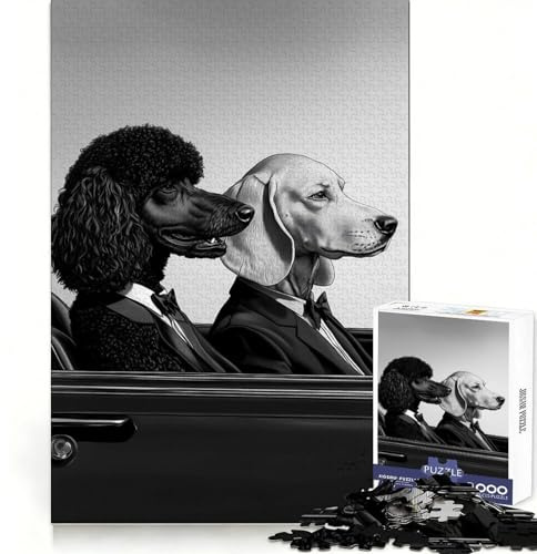 Pulp Fiction Hunde-Puzzle, 1000 Teile, für Erwachsene, kognitives Spielzeug, Zeitvertreib, Musterzusammenbau, Weihnachtswunschartikel (50x75cm)
