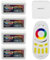 LIGHTEU®, Kit de télécommande Milight Miboxer: pack de 4 contrôleurs à bande LED RGBW et 1 télécommande sans fil LED RGBW 4 zones fut038 + fut096 + WL-Box2 (APP et commande vocale)