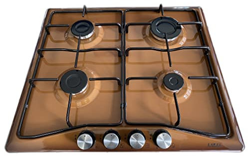 Piano cottura 4 fuochi LAREL gas GPL o metano incasso valvolato marrone accensione elettronica