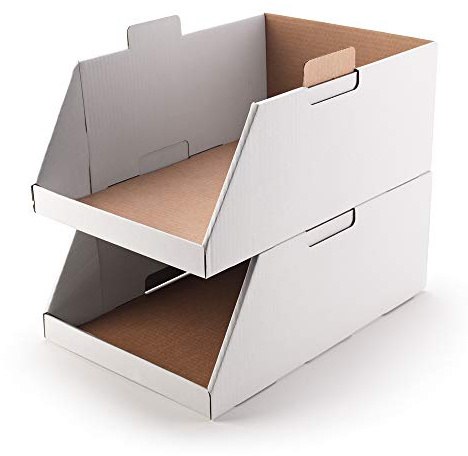 Only Boxes, Packung mit 6 Organizer-Kartons zur Aufbewahrung von Gegenständen, Schubladen, Korb oder Schüsseln, stapelbar, Maße: 50 x 33,5 x 20 cm