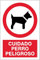 akrocard - Cartel Resistente PVC - Señaletica de advertencia - (CUIDADO PERRO PELIGROSO) - señal disuasorio Ideal para Colgar y Advertir