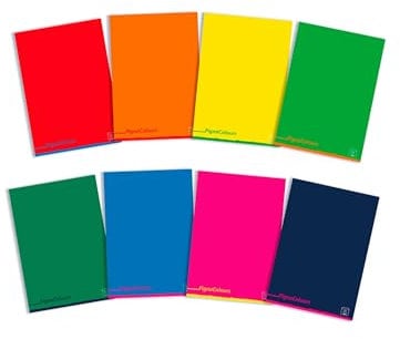 Pigna, Maxi Pigna Colours, A4 21x29.7 cm, 80 g/m², Copertina trattamento vernice acqua, Fogli a Righe per Prima e Seconda Elementare, Colori Assortiti, Colori Assortiti, 10