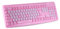 Plyisty Tastiera rosa/nera/viola, tastiera ergonomica ultrasottile cablata USB, tastiera da gioco simpatico cartone animato, per PC, computer desktop portatile, per giochi e ufficio(Rosa)