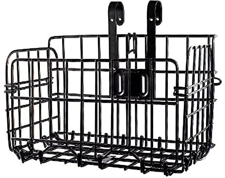 Fahrradkorb Vorne, Fahrradkorb Am Lenker, Tragkraft 20 Kg Faltbar Lenkerkorb, Vornekorb Drahtgeflecht Abnehmbar, für Studenten/Bergsteiger (Black)