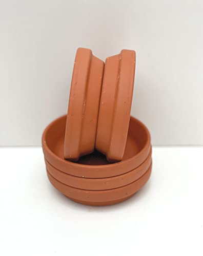 Spang Terracotta Plant Pot Saucers in Various Sizes 17cm W (Pack of 5), Orange
