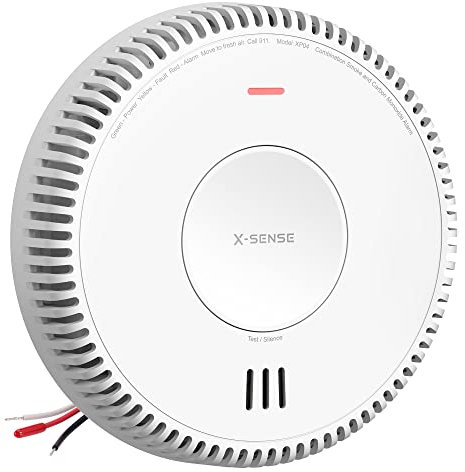 X-Sense Smoke and Carbon Monoxide Detector Wired Combination Smoke and CO Alarm Interconnected with Replaceable Backup Battery, XP04, 1 Pack