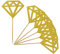 ZZLZX Diamant-Cupcake-Topper mit Diamant-Design, 100 Stück, Gold-Glitzer, Diamant-Ring, Donut-Topper für Brautparty, Verlobung, Party-Dekorationen, Cupcake-Plektrum