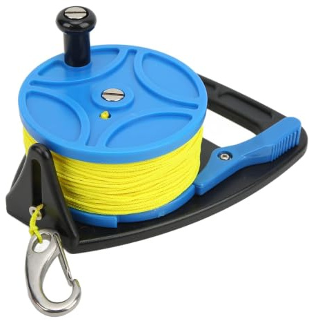 Anchor Rope Roller,Diving Rollers Anchor Rope Spool Finger Reel Multi Purpose with Clamp Wire Rope for Cave Exile Diving (Blue Wheel)