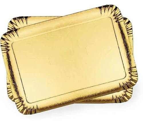 lepetitmitron - Lot de 25 plateaux traiteur réutilisable OR - 25x34