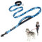 TSPRO Freihandleine Hund für Mittel bis Große Hunde, Verstellbar und Dauerhaft, mit Weichem Gepolstertem Griff und Metallschnalle (Camo Blau)