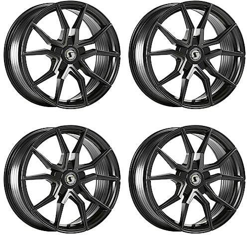 4x Schmidt Felgen Drago 8.5Jx19 ET38 5x112 SatinBlack kompatibel mit Mercedes-Benz A-Klasse W176, SLC R172 (SLK Nachfolger)
