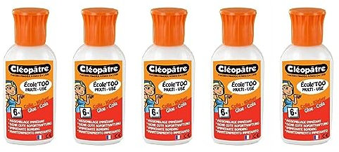 CLÉOPÂTRE Lot de 5 Colles liquide École'too en 60 gr