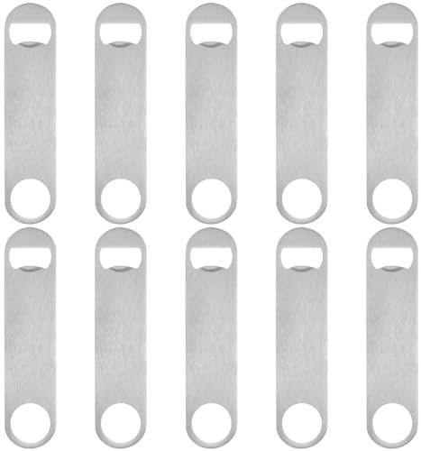 Ouvre-bouteille, paquet de 10 ouvre-bouteilles en acier inoxydable ouvre-bouteille de bière plat barman ouvre-bière pour cuisine bar restaurant - Argent