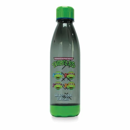 Botella para beber TMNT, 650 ml, botella con motivos de las Tortugas Ninja, tapón giratorio, artículo oficial