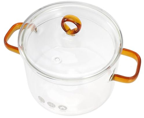 HOLIDYOYO Glass Double-Eared Instant Noodle Bowl Home Accessories Milk Stew Pot Kitchen Glass Cookware Glass Stew Pot for Restaurants Noodle Pot Cooking Pot Home Pot Soup Pot Multifunction