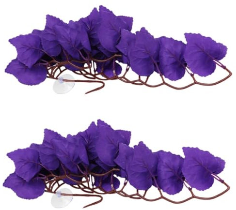 Cabilock 2St kunstpflanze kunstplflanze Balkon paravent hängedekoration The Color Purple tasbih zähler get clean tischchen Balkon Pets SIM Haustier Container Eidechse Ranke Anlage Violett