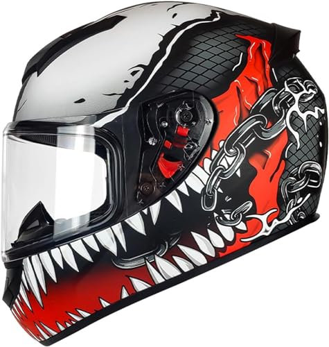 Integralhelm für Motorrad-Rennen, Motocross-Helme mit Visieren für Erwachsene, Herren, Damen, modular, aufklappbar, für Motorrad, Moped, Street Racing, ECE genehmigt