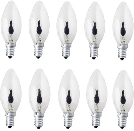 ALIVIM 10 Stück 3W 220V E14 C35 Kerze LED Birne Flamme Spitze Natur Feuer Flackernde Licht Vintage Bar Home Decor Lampe