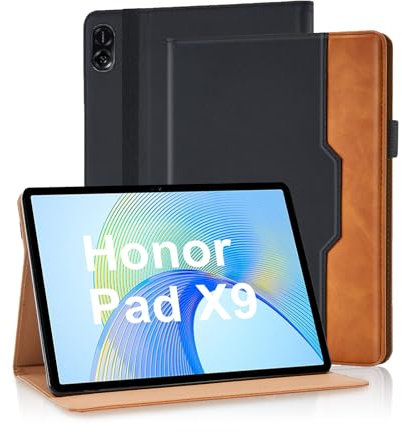 Vkooer Hülle für Honor Pad X9 11.5 Zoll 2023 Premium PU Leder Geschäfts Schutzhülle Tasche Cover Case mit Multi-Winkel Standfunktion Ruhen/Wecken für Honor Pad X9 11.5 Zoll, Schwarz