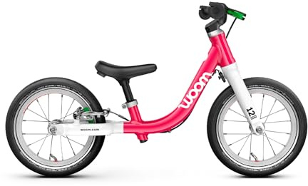 Woom GO 1 Laufrad - Trainingsrad für Kleinkinder - Leichter Aluminiumrahmen - Hinterradbremse - Größe 30,5 cm - Hot Pink