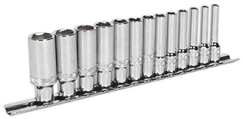 Sealey Ak2747 Socket Set 13Pc 1/4In Sq Drive Deep Lock-On? 6Pt Metric