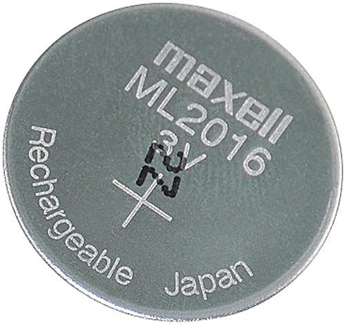 Maxell ML2016 Rechargeable Li-ion Button Cell 25 mAh 3 V