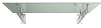 BuyLando-Shop Vordach Glasvordach Türvordach Verbundsicherheitsglas Klarglas VSG Edelstahl (150x90cm (2X S4-Halterung))