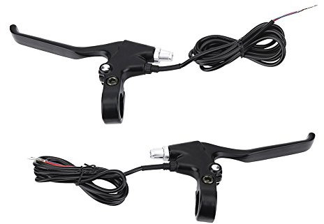 Alomejor 1 Paar Bremshebel Universal Aluminiumlegierung 4-Finger Fahrradbremshebel 2 Drähte Links & Rechts Bremse Griffe für Elektrische Bike