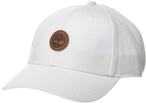 Timberland Herren Men's Baseball Cap with Leather Strap Baseballkappe, weiß, Einheitsgröße