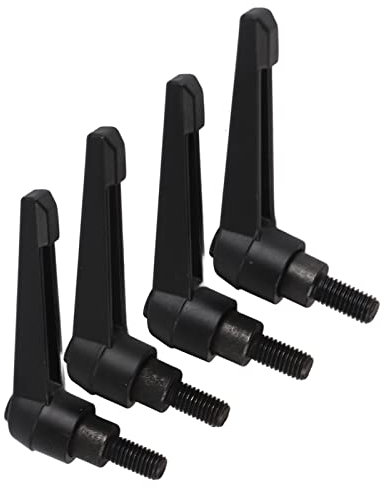 4 Stück Klemmhebelgriffe, verstellbare Griffe für Maschinen, Außengewinde, Edelstahl, M8, schwarz (16 mm)
