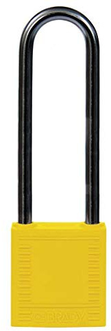 Brady Kompakte Verriegelungsvorhängeschlösser, 32mm x 114mm x 16mm, Gelb, 6er-Pack