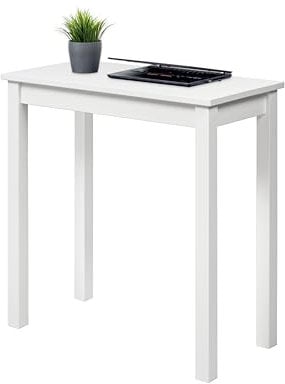 hagge home Skandinavisch Holz Tisch Schreibtisch Kleiner Tisch Esstisch Computertisch Küchentisch Office Desk PC Tisch Homeoffice Esszimmertisch Wohnzimmertisch Arbeitszimmertisch 75x38 Weiß
