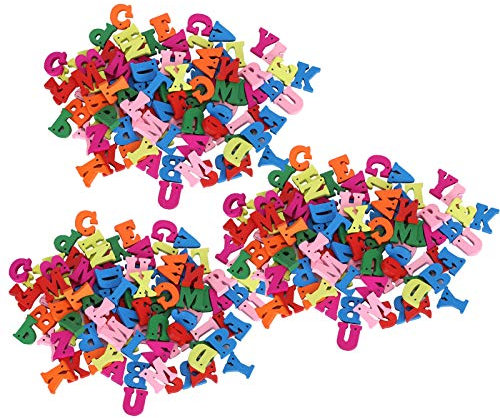 300 Stück Kleine Holzbuchstaben, Holzbuchstaben Verzierungen, Bunte Handgemachte Alphabetbuchstaben Knöpfe Zum Nähen Und Basteln Für Scrapbooking, Hochzeit, Party, Weihnachten, Wanddekoration