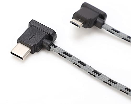 Drfeify USB C to Micro USB 2.0 Data Transfer Cable, Type C to Micro USB Right Angle Data Cable for Air 2 / Mini 2 Remote etc., Multipurpose