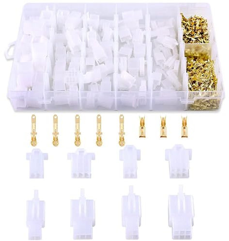 480 Terminali a Crimpare Kit,2.8mm 2 3 4 6 Pin Terminale a Crimpare Terminali Elettrici Maschio Spade Femmina cavo Spina Alloggiamento con Manicotto Isolante,Capicorda Elettrici Piatti,per Auto,Moto