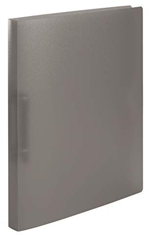 HERMA Ringbücher A4 Grau Transluzent Set, 3 Stück, schmal, 2 Ringe, 25 mm breit, Ringordner aus Kunststoff mit Niederhalter für Kinder, Jungen und Mädchen