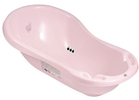 Hylat Baby - Hug Me Rosa - Babybadewanne mit Thermometer, Badewannenstöpsel und Antirutschmatte - Badewanne für Neugeborene und Babys bis 12 Monate - BPA-freiem Plastik, Kinder Baby Born Wanne