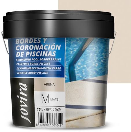 JOVIRA PINTURAS- 20 Chilo -Pittura per Bordi e Rivestimenti di Piscine. Antiscivolo, speciale per rinnovare i bordi delle piscine. (15 Litri, Sabbia). F-51