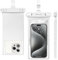 wellhouse Wasserdichte Handytasche/Handyhülle für iPhone 15, 14, 13, 12 Pro Max, XS, Samsung, IPX8, 3D, Strand-Essentials (Weiß, 1er-Pack, 8 Zoll (20,3 cm)