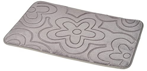 Showerdrape Memory Foam Bath Mat Clover (Grey)