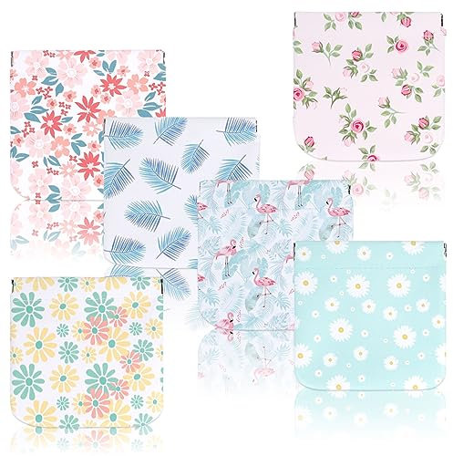 Towviy 6 Pezzi Mini Borsa per il Trucco, Custodia per Auricolari Piccola Borsa per il Trucco Sacchetto Cosmetico PU Borsa da Viaggio Portatile per Cosmetici Donne Raggazze, 6 Colori